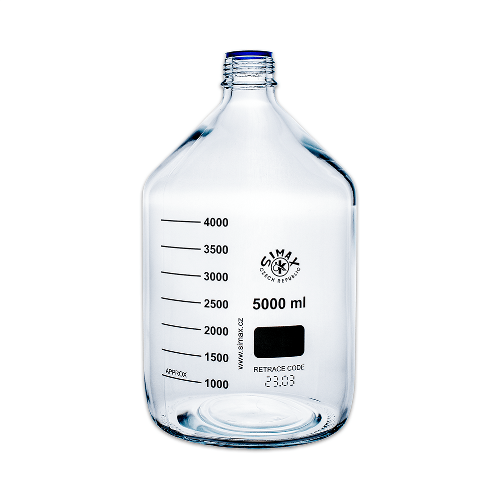 5L Clear Glass Reagent Bottle with Blue Screw Cap