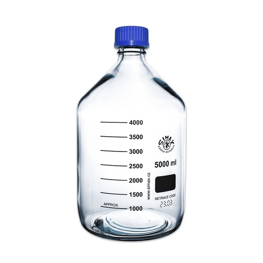 5L Clear Glass Reagent Bottle with Blue Screw Cap