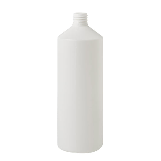 1 Litre Recycled Plastic White Cylindrical Bottle