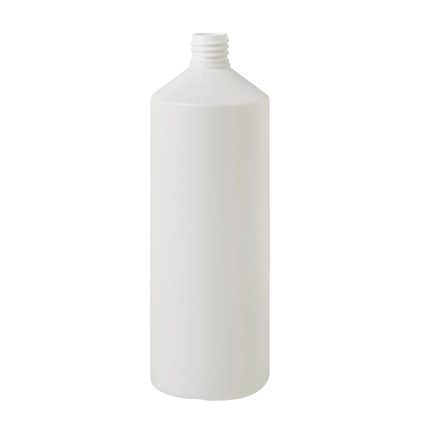 1 Litre Recycled Plastic Food Grade White Cylindrical Bottle Invopak