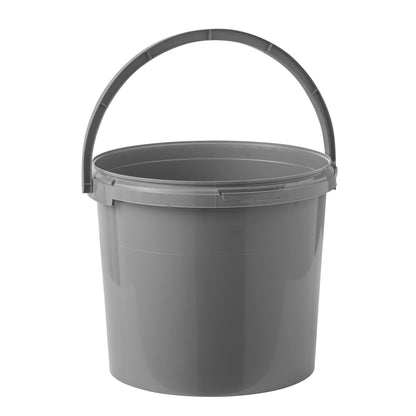 5.6 Litre Recycled Plastic Grey Round Bucket with Plastic Handle