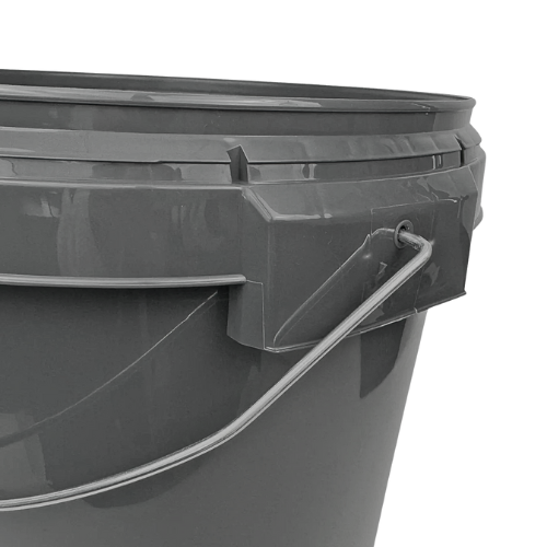 25 Litre Recycled Plastic Grey Round Bucket with Wire Handle