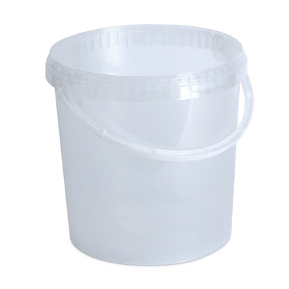 10.7 Litre Plastic Clear Tamper Evident Bucket with Plastic Handle