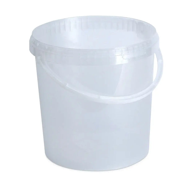 10.7 Litre Plastic Clear Tamper Evident Bucket with Plastic Handle Invopak