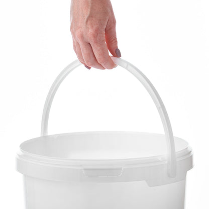 11 Litre Plastic White Bucket with Plastic Handle