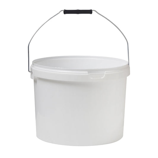 10 Litre White Food Grade Tamper Evident Bucket - Wire Double Lock Handle