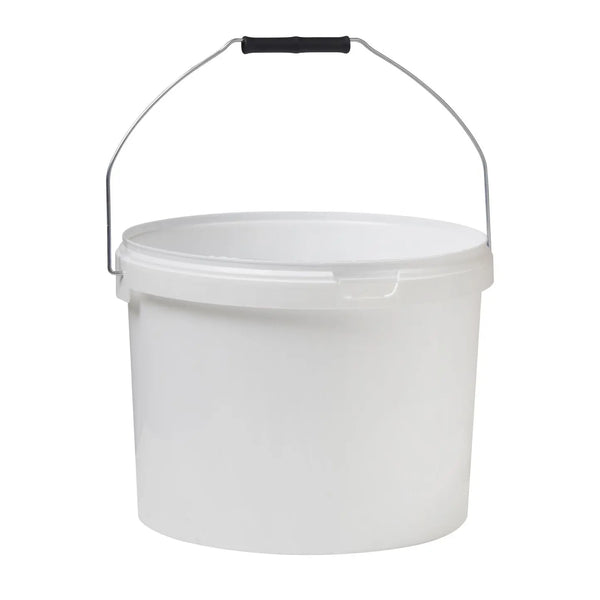 10 Litre White Food Grade Tamper Evident Bucket - Wire Double Lock Handle Invopak