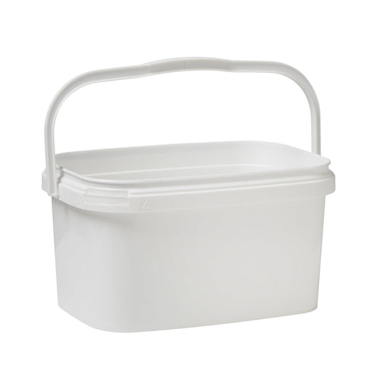 5.5 Litre Plastic White Rectangular Bucket UN Approved