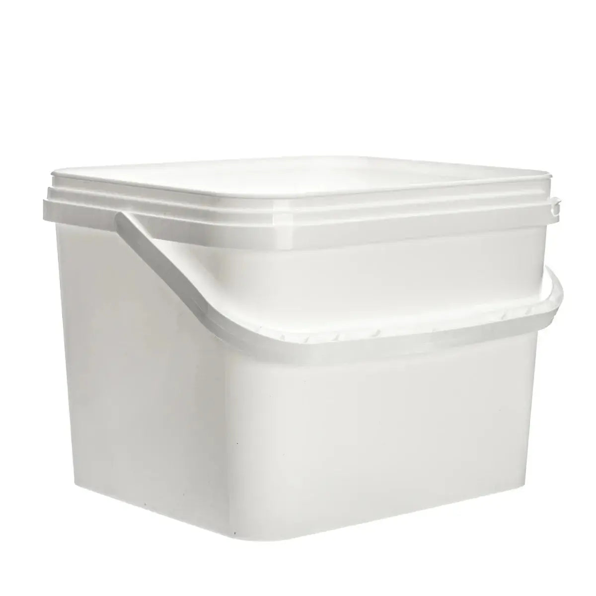 Squre Bucket 10 Litre Plastic White Tamper Evident Square Bucket With Plastic Handl ...