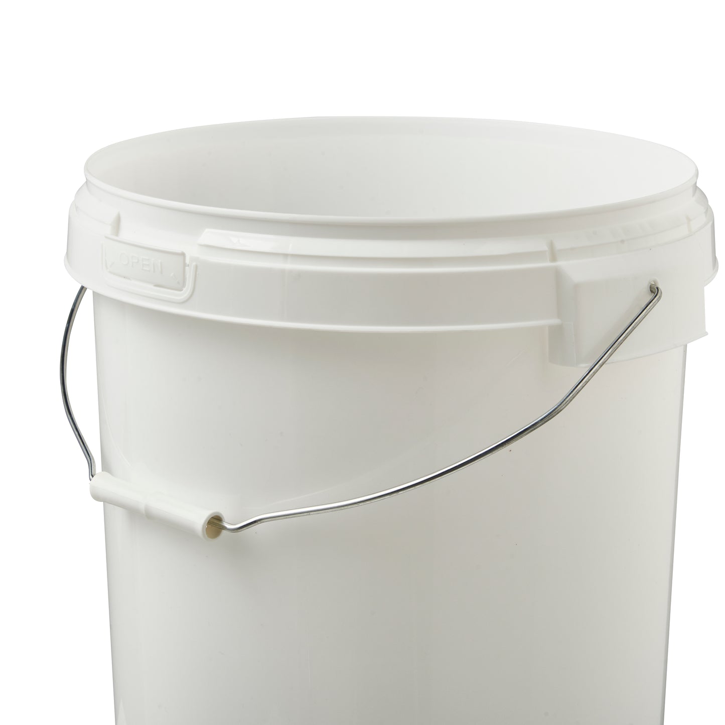 25 Litre Plastic White Tamper Evident Bucket with Wire Handle