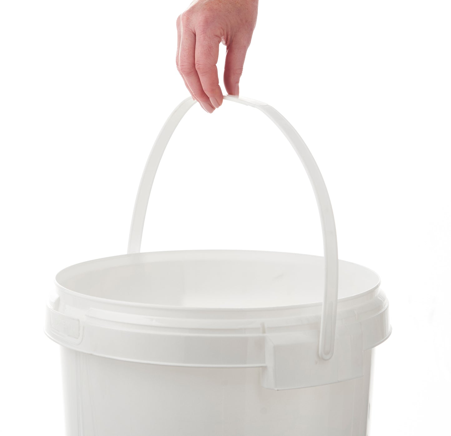 25 Litre Plastic White Tamper Evident Bucket with Plastic Handle