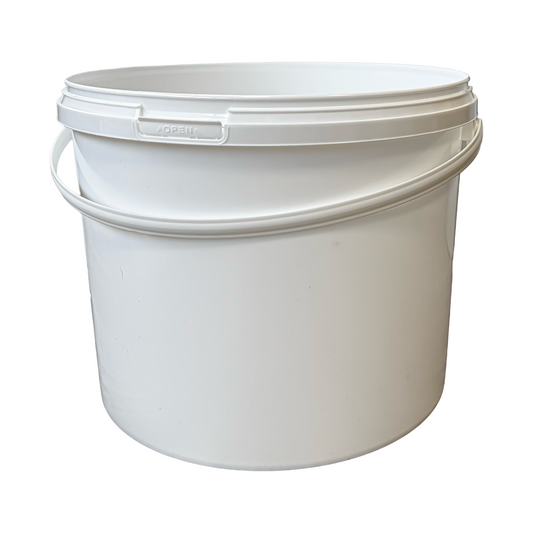 10 Litre White Round Double Lock Bucket With Plastic Handle | Invopak