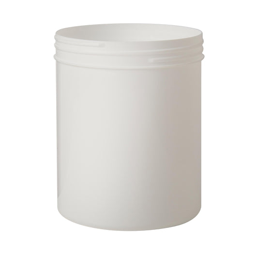 1 Litre Plastic White Cylindrical Jar 115mm Screw Neck