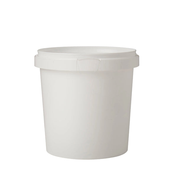 1 Litre White Plastic Tamper Evident Tub Invopak
