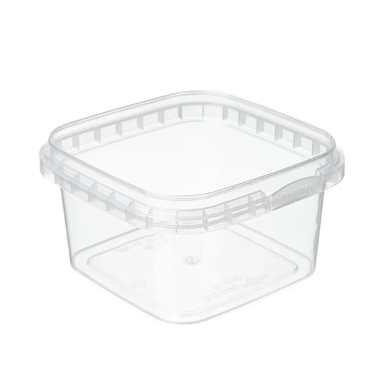 280ml Clear Plastic Tamper Evident Square Tub