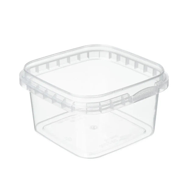 280ml Clear Plastic Tamper Evident Square Tub Invopak