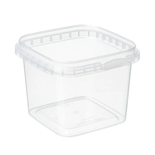 360ml Plastic Tamper Evident Clear Square Tub