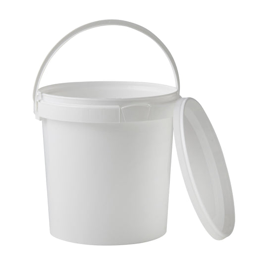 1 Litre White Tub Complete with 131 mm White Lid and Plastic Handle