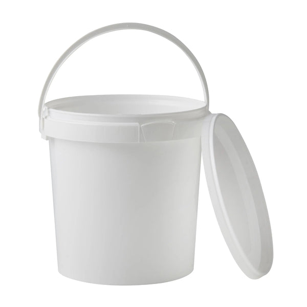 1 Litre White Tub Complete with 131 mm White Lid and Plastic Handle Invopak
