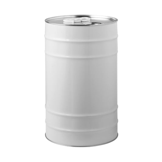 25 Litre Tinplate White UN Approved Drum Plain Interior 57mm Berg