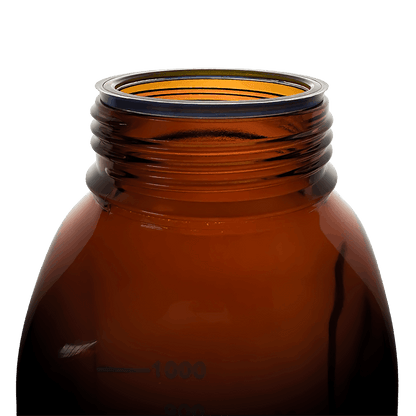 Simax Square 1000ml Borosilicate Amber Glass Reagent Bottle with Blue Screw Cap