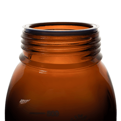 Simax Square 500ml Borosilicate Amber Glass Reagent Bottle with Blue Screw Cap