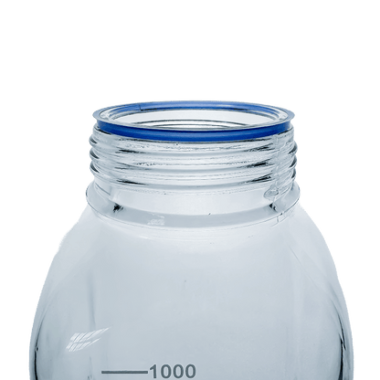 Simax Square 1000ml Borosilicate Clear Glass Reagent Bottle with Blue Screw Cap