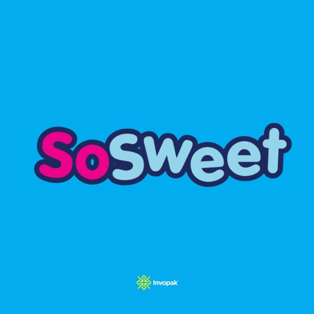 SoSweet logo on a blue background