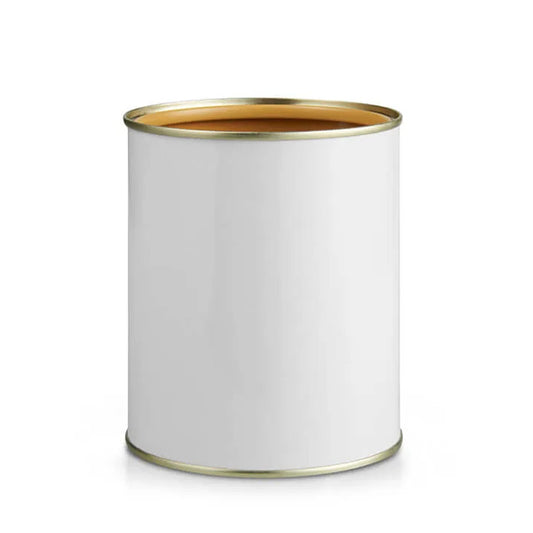 750ML Lacquered White Tinplate Lever lid Tin