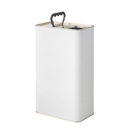 5 Litre Rectangular Tin White with Plain Interior and 57mm opening