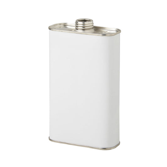 500 ML White Rectangular UN Approved Tin Plain Interior - 25mm Screw Neck