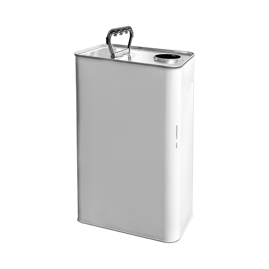 5 Litre White UN Approved Rectangular Tin Plain Interior 42mm opening