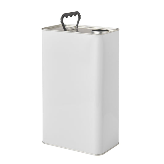 5 Litre White UN Approved Rectangular Tin Plain Interior 42mm opening