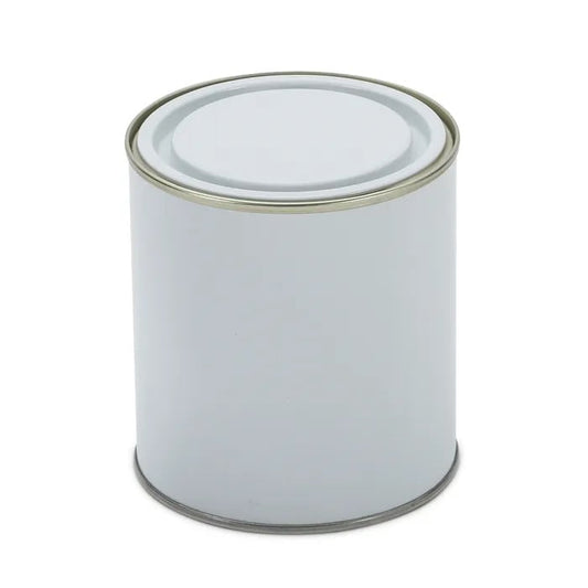 1 Litre White Plain Lever Lid Tin And Lid