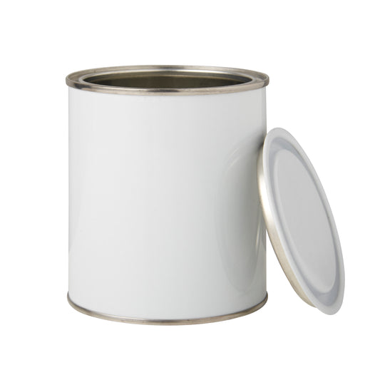 500ml Plain White Lever Lid Tin and Lid