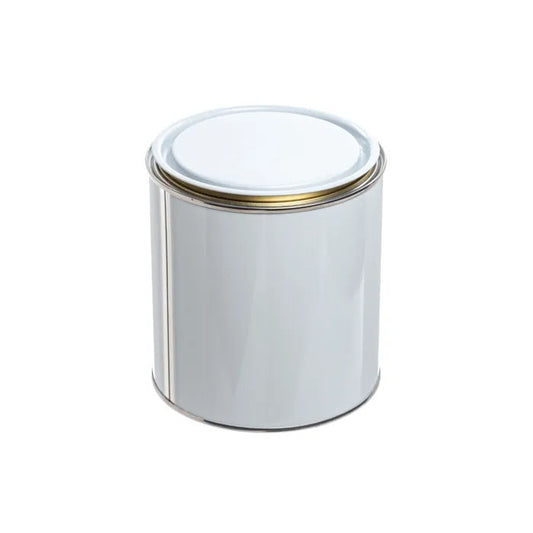 500 ML Lacquered White Lever Lid Tin Complete With Lid