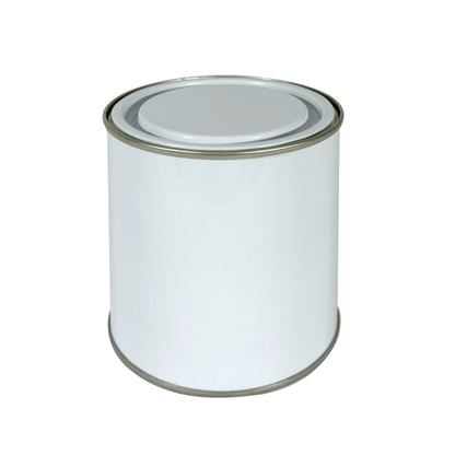 500ml White Lacquered Lever Lid Tin and Lid