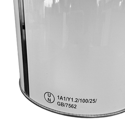 25 Litre White Tinplate UN Approved Tighthead Drum Plain 57mm Din Berg