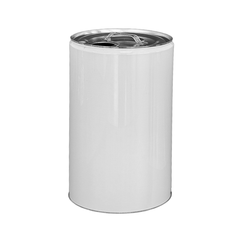 25 Litre White Tinplate UN Approved Tighthead Drum Plain 57mm Din Berg | Invopak