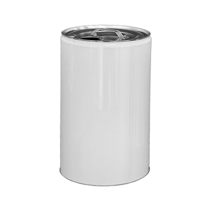 25 Litre White Tinplate UN Approved Tighthead Drum Plain 57mm Din Berg | Invopak