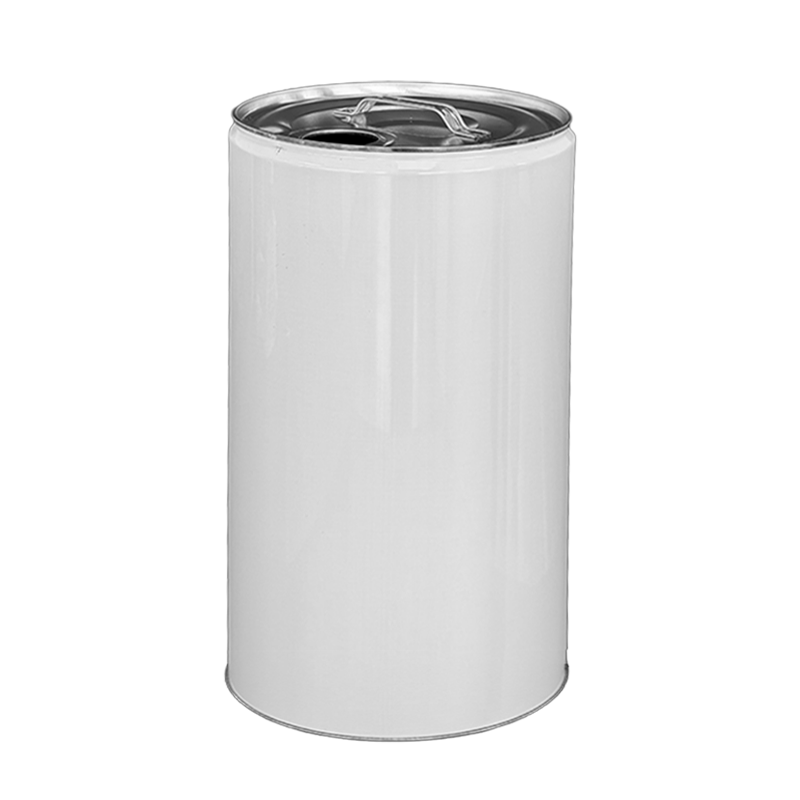 25 Litre White Tinplate UN Approved Tighthead Drum Plain 57mm Din Berg