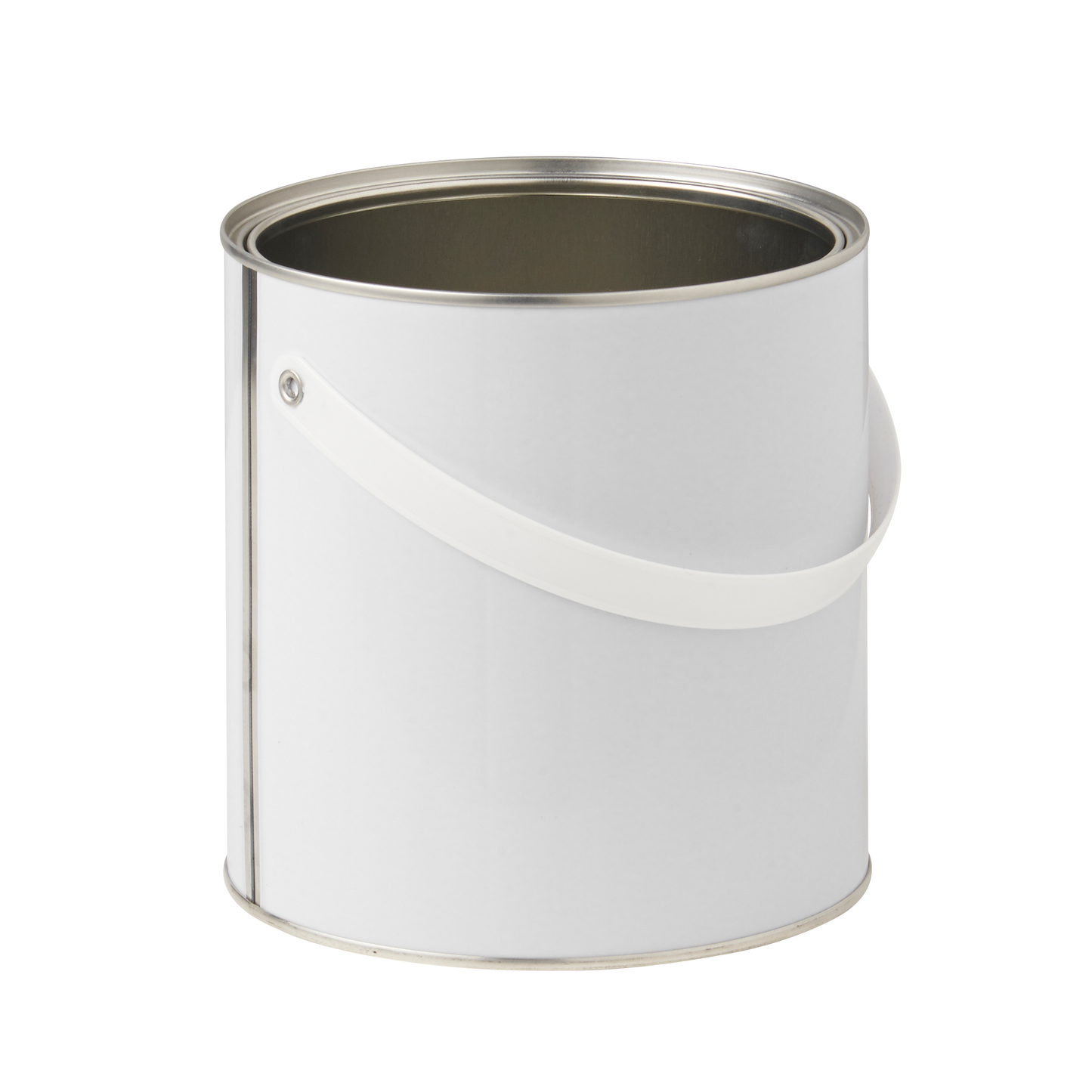 2.5 Litre Plain Lever Lid Tin in White with Plastic Handle