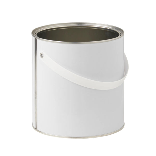 2.5 Litre Plain Lever Lid Tin in White with Plastic Handle Invopak