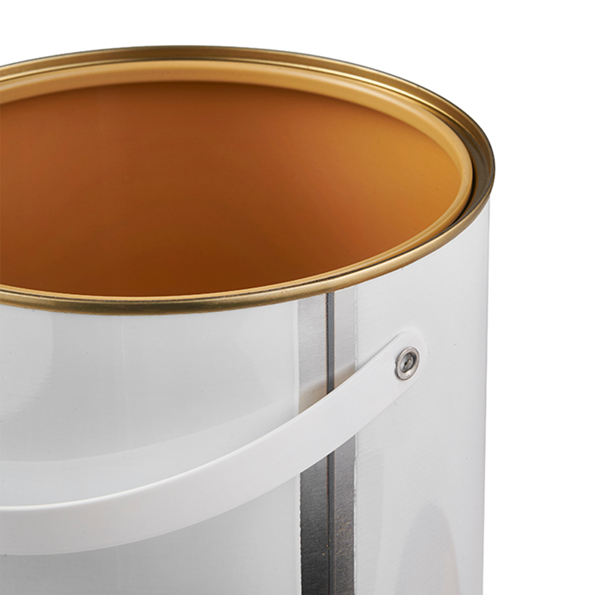 5 Litre Lacquered Lever Lid Tin in White with Plastic Handle