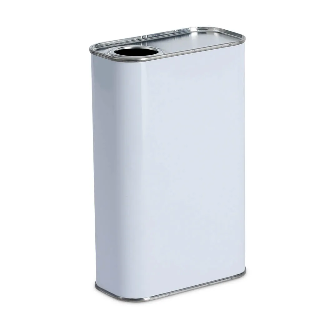 1 litre White Rectangular Tin Plain UN Approved 32 Din Berg