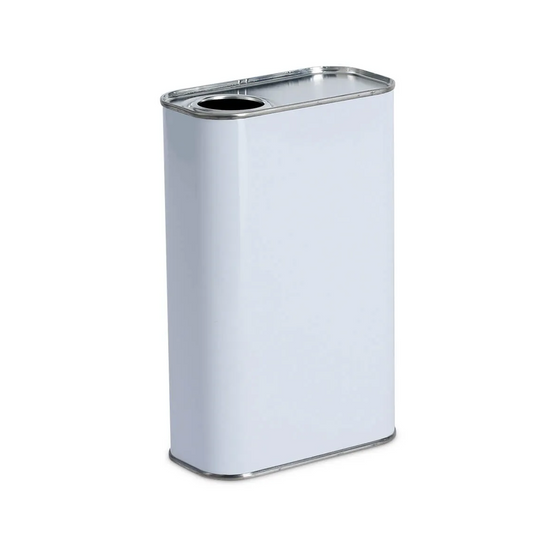 1 Litre White Rectangular UN Approved Tin Plain Interior- 32 Flexspout