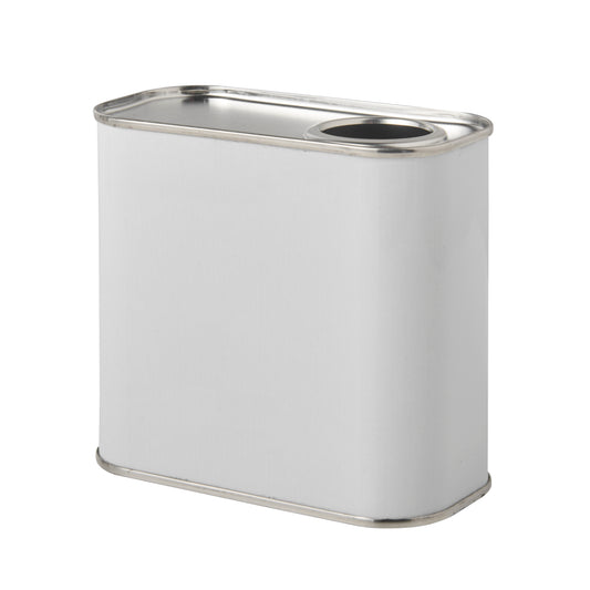 500ML White Rectangular Tin Plain UN Approved 32 Din Berg