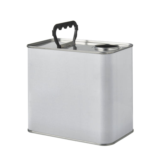 2.5 Litre White UN Approved Plain Rectangular Tin 42 Rel