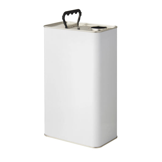 5 Litre White UN Approved Plain Rectangular Tin 42mm Rel Berg Invopak