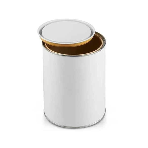 250ml Lacquered White Lever Lid Tin with Lid Invopak